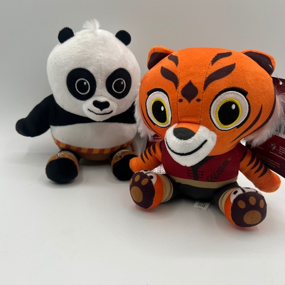Toy Factory Kung Fu Panda Plush Set Po & Tigress DreamWorks Stuffed Animal Toy - Picture 1 of 4